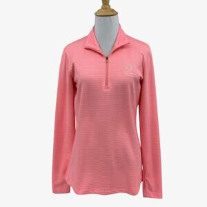 Nike Golf Shirt Womens M Medium Azalea Dri Fit Lucky Half Zip Microfiber *Logo